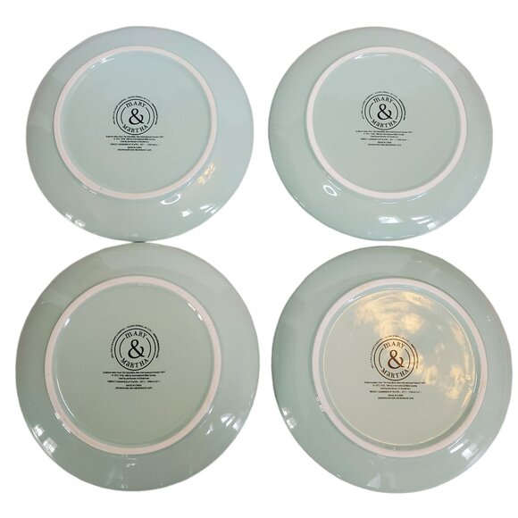 Mary & Martha Perfect Goodness Salad Plates Lot of 4 Green White Give Thanks - Picture 14 of 14